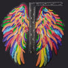 PC3100J Super Sequin Multi Colour Orange Wings XXL (Iron On)