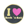PC2777 - I love Rock n Roll Round Badge L (Iron On)
