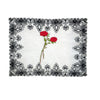 PC2864 - White Black Red Rose Decorative (Sew On)