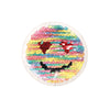 PC3362B - Reversible Double White Sequin Heart Eyes Smiley Face (Iron On)