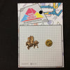 MP0080 - Gold Pegasus Horses Riding Metal Pin Badge