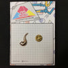 MP0104 - Gold Smoke Pipe Smoking Metal Pin Badge