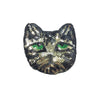 PC3657 - Sequin Green Eyed Cat Head (Sew On)