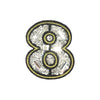 PC4192H - Stone Studded Number Eight Diamante (Iron On)