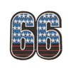 PC2304 - Number 66 American style star (Iron on)