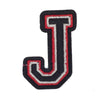 PC2405 - J Letter Black Red (Iron On)