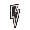PC2339 - Black White Red lightning Bolt (Iron on)