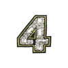 PC4192D - Stone Studded Number Four Diamante (Iron On)