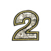 PC4192B - Stone Studded Number Two Diamante (Iron On)