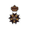 PC4160 - Red Star Crown Emblem (Iron On) (TWO PIECE SET)