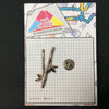 MP0189 - Light Gold Silver Bamboo Stick Metal Pin Badge