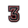 PC3687C - Black And Red Number Three (Iron On)