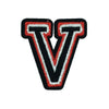 PC2925 - Black and Red Letter V (Iron On)