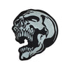 PC2969 - Black Silver Angle Skull (Iron On)