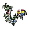 PC2972 - Two Birds Parrot Green Branch Flower (Iron On)