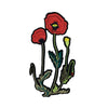 PC3006 - Grey Green Stemmed Red Poppy Flower (Iron On)