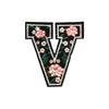 PC3989V - Flowery Alphabet Letter V (Iron On)