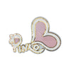 PC4142 - Sequin Pink Text Heart (Iron On)