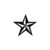 PS1719B - White Black Star (Iron on)