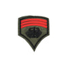 PT1260B - Army Green Red Stripes Badge (Iron on)