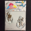 MP0274 - Golden Rope Boat Ship White Anchor Metal Pin Badge