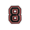 PC2922H - Black and Red Number 8 (IRON ON)