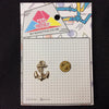 MP0160 - Gold Anchor Ship Boat Metal Pin Badge