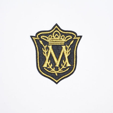 PC2095 - M Letter Shield Badge (Iron On)