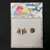 MP0198 - Gold Lion Flag Red White Green Metal Pin Badge