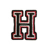 PC3029H - Black and Red Letter H (Iron On)
