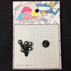 MP0130 - Black Flower Pot Stone Petals Metal Pin Badge
