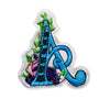 PT666 - Floral blue A letter - (Sew on)