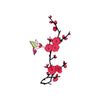 PT1907 - Red Flower With Small Bird XL (Iron on)