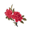 PT1884 - Red Rose Green Leaf Flower (Sew on)