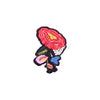 PT1850 - Red Blue Pink Flower (Iron on)