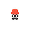 PT1337 - Mustache Face with Red Hat (Iron on)