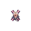 PS1924 - Glod Pin Badge Stone Chain (Iron on/Pin)