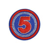 PT1115 - Number 5 Round badge (Iron on)