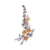 PT1434 - Pink orange Long Flower XL (Iron on)