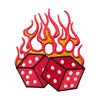 PT387 - Dice on Fire (Iron on)