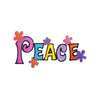 PS1452 - Peace Text With Flowers (Iron on)