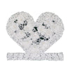 PT289 - Sequin flower Heart White (Sew On)