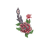 PT1191 - Flower with Peacock Feather (Sew ON)