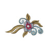 PT1869 - Blue Green Flower L (Iron on)