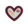 PT1352 - Red Black Stone Heart Stiletto (Iron on)
