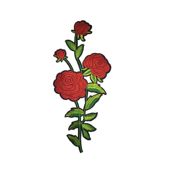 PT1209 - Big Rose Long XL flower (Iron on)