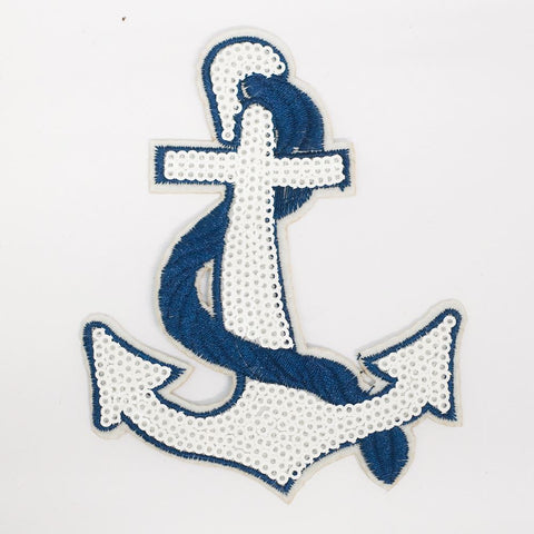PC2392 - White Blue Anchor (Iron On)