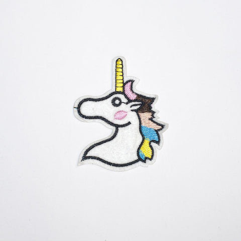 PC2123 - White Unicorn Colorful Hair (Iron On)