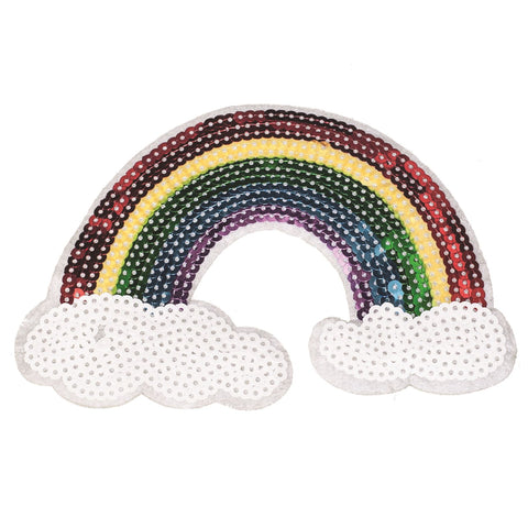 PC2314 - Sequin Rainbow with cloud Large (Sew on)