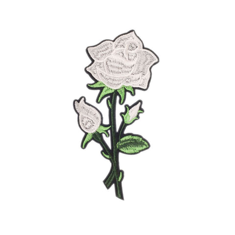 PC2447 - White Rose Flower (Iron On)